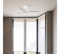 FARO BARCELONA Ventilador de techo Hey S, blanco, motor de corriente continua, silencioso, Ø