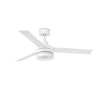 FARO BARCELONA Ventilador de techo Ice LED altavoz blanco/madera