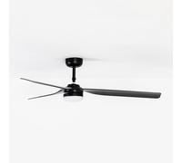 FARO BARCELONA Ventilador de techo LED Punt M, negro, CC, silencioso, 130 cm, CCT