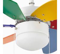 FARO BARCELONA Ventilador de techo Palao S con luz, multicolor