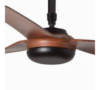 FARO BARCELONA Ventilador de techo Punt M DC, negro/madera oscura