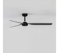 FARO BARCELONA Ventilador de techo Punt M, negro, CC, silencioso, 130 cm, control remoto