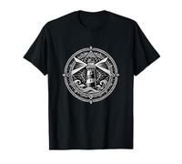 Faro Brújula Negro Blanco Tatuaje Estilo Marítimo Símbolo Camiseta