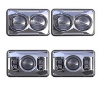 Faro Coche Faros Delanteros LED Aprobados Por DOT De 60w 4x6 Pulgadas Para H4651 H4652 H4656 H4666 H6545 Para Nissan 720 1980-1986 Para Maxima 1982 1983 1984 Faro Delantero(Set2 silver 4 Piece)