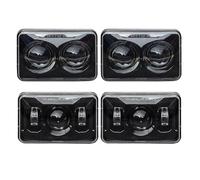 Faro Coche Faros Delanteros LED Aprobados Por DOT De 60w 4x6 Pulgadas Para H4651 H4652 H4656 H4666 H6545 Para VW Para Jetta 1980-1984 Para Quantum 1982-1986 Faro Delantero(Set1 black 4 Piece)