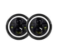 Faro Coche Para Hummer H1 H2 2003 2004 2005 2006 2007 2008 2009 Faros LED Redondos Tipo Ojo De Ángel De 7" Faro Principal Delantero(2Piece Black)