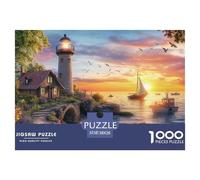 Faro Costero 1000 Piezas De Rompecabezas para Adultos, Puzzle Velero Adultos, Juego De Rompecabezas De Habilidad Difícil De Completar 38x26cm/1000pcs