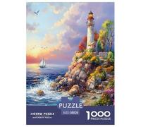 Faro costero para Adultos 1000 Piezas Costero Puzzles Juego De Rompecabezas Cumpleaños Juegos Educativos Decoración Relajación Y Sabiduría 38x26cm/1000pcs