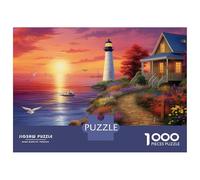 Faro costero Puzzle 1000 Piezas De Cartón Grueso Faro otoño Rompecabezas DIY Anti Estrés Adultos para Juego De Cooperación como Regalo Original 70x50cm/1000pcs