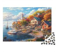 Faro costero Puzzle 1000 Piezas, Regalos, Juguete EduGatoivo, Decoración del Hogar, Rompecabezas Adultos, A Partir De 14 Años 1000pcs (75x50cm)