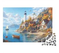 Faro costero Puzzle Imposible,desafío for Adults Animaleses Entretenimiento Creativo 1000 Piezas Obra De Arte De Juego De para Adultos Y Niños A Partir De 12 Años 1000pcs (75x50cm)