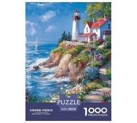Faro costero Puzzle Regalo Creativo Decoración Familiar 1000 Piezas Faro costero Rompecabezas Imposible Entretenimiento Creativo para Adultos 38x26cm/1000pcs