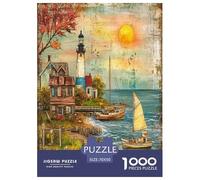 Faro costero Rompecabezas Imposible,desafío para Adultos Entretenimiento Creativo 1000 Piezas Obra De Arte De Juego De para Adultos Y Niños A Partir De 12 Años 70x50cm/1000pcs
