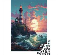 Faro costeros Rompecabezas De Madera De 1000 Piezas para Adultos Rompecabezas Desafiante para Adultos Regalo De 1000 Piezas O Piezas Enteras para Hombres Y Mujeres 1000pcs (75x50cm)