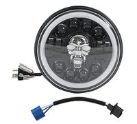Faro De Calavera Para Motocicleta, Faro De Ojo De ángel Para Motocicleta De 7 Pulgadas, Faro LED De Ojo De ángel Para Motocicleta Con Patrón De Calavera, Súper Brillante, Resistente Al Agua, Ajuste Un