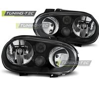 Faro De Cristal Transparente Tuning Tec Para VW Golf 4 97-03 Combinado Negro