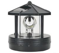 Faro de energía solar, luz de jardín al aire libre impermeable iluminación de camino, 360 grados giratoria LED lámpara de césped automático del anochecer al amanecer negro rojo (negro)