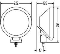 Faro de largo alcance izquierda atornillado 1F8 006 800-311 HELLA