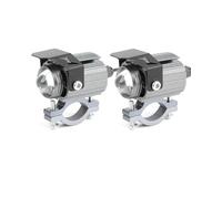 Faro de Moto Luces LED Auxiliares Para Faros Delanteros De Motocicleta, Faros Antiniebla, Focos Adicionales, 12V-85V, Color Blanco Y Ámbar. Faro Motocicleta(Black 2Pcs)