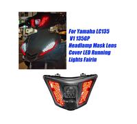 Faro de Motocicleta LED Rojo Luces de CirculacióN Carenado 12V 25W para LC135 V1 135GP Faro Delantero MáScara Cubierta de Lente