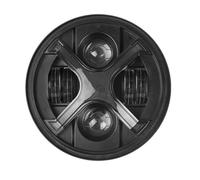 Faro De Motocicleta Para Retro Para Cruceros Faros Delanteros | Faro LED Para Motocicleta En Forma De X De 7 Pulgadas, Luces De Circulación Diurna Y Señales De Giro De Color Ámbar(B)