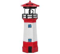 Faro decorativo de jardín con energía solar tradicional con LED giratorio, luz decorativa de faro solar, lámpara de jardín de estilo náutico impermeable para fiestas, terrazas, patios, adornos al
