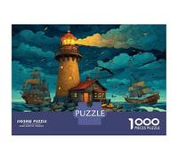 Faro del naufragio Vintage 1000 Piezas Puzzle Familiar - Cartón Grueso Y Duradero Aguas rocosas históricas & Puzzle Entretenimiento 52x38cm/1000pcs