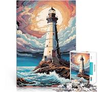 Faro del océano Rompecabezas para Adultos 1000 Piezas Juego Familiar para aliviar el estrés: desafío difícil Regalos de Amigo Secreto 38x26cm