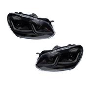 Faro Delantero Coche Conjunto Faros Delanteros para Golf 6 para MK6 2010 2011 2012 Proyector Doble Lente Accesorios Conjunto Faros Aelanteros(Black Style)