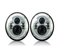 Faro Delantero Coche Faro Delantero LED De 7 Pulgadas para Coche Faro DRL para Hummer H1 H2 2003 2004 2005 2006 2007 2008 2009 Accesorios 75 W Y 40 W Faros Delanteros(Headlight 2pcs F)