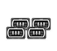 Faro Delantero Coche Faro LED Cuadrado 4 X 6 Pulgadas Luz Conducción DRL LED para Pontiac para Firebird 1977-1981 para Grand para Prix 1976-1987 Camiones Todoterreno Luz 12 V Faros Delanteros(4pc LED