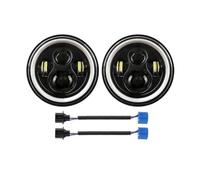 Faro Delantero Coche Faros Delanteros LED 7 Pulgadas para Jeep para Wrangler JK TJ 60 W Luz Alta Y LED H4 Angel Eye DRL Señal Giro Ámbar Faros Delanteros