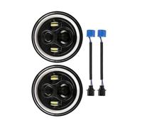 Faro Delantero Coche Faros LED 7 Pulgadas para Land para Rover para Defender 90/110 para Range para County 60 W Luz Alta Y H4 Angel Eye DRL Intermitentes Faros Delanteros