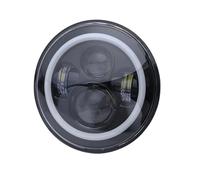 Faro Delantero Coche Para Land Para Rover Para Defender 90 Para Range Para Rover 90/110 Faros Delanteros LED Redondos 7 Pulgadas DRL Luz Alta/ 90W Anillo Halo Ojo Ángel Ámbar Faros Delanteros(1pcs Bla