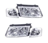 Faro Delantero Coche Un Par para VW para Passat B5 2001 2002 2003 2004 2005 Parachoques Delantero Faro Delantero Faro Delantero Luces De Esquina Conjunto Faros Delanteros