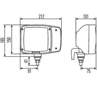Faro delantero derecha T4W 1SA 996 120-061 HELLA para JOHN DEERE Series 9