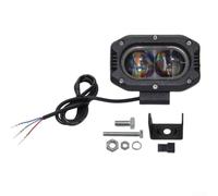 Faro delantero eléctrico ABS para motocicleta, color negro, diseño compacto | Carcasa de plástico ABS, acabado negro, compacto 10 x 6,5 x 5 cm, ligero 242 g, instalación ordenada
