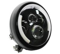 Faro Delantero Faro LED Universal 7,5 Pulgadas para Motocicleta Compatible con Cafe Racer para para Blanco/ámbar para Chopper Otras Lámparas Moto Faro(A Headlight)