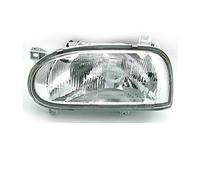 Faro delantero izquierdo faro lateral conductor montaje proyector luz delantera coche coche luz cromo lhd faros compatibles con volkswagen golf 3 1991 1992 1993 1994 1995 1996 1997 VP439L