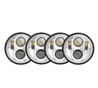 Faro Delantero Para Buick GS350 GS400 GS455 Para Skylawk Para Wildcat Faros Delanteros LED Angel Eyes Halo Ring Eye DRL De 5,75 Pulgadas Faros Principales(Silver with halo)