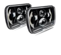 Faro Delantero Para Jeep para Wrangler motocicleta coche todoterreno camión 7x6 ''5X7 pulgadas cuadrado Led faro Hi-Lo Beam Halo Faro Principal auto(2PCS Type E)