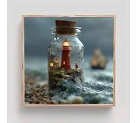 Faro Diamond Painting Adultos, Botella de los deseos Cuadros de Diamantes, 5D Puzzle Diamantes Cuadros en Punto de Cruz Diamond Art Painting Kit, Regalo Donna, Decoración Pared Hogar 100x100cm bd3-b31