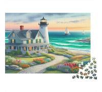 Faro en casa Rompecabezas 1000 Piezas Ilustrados Coloridos Desafío Imposible Papel DIY Adultos Regalo Hombre Mujer 38x26cm/1000pcs