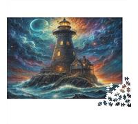 Faro en el acantilado Puzzles 1000 Piezas Sin Polvo De Papel Puzle Clásico Gimnasia Cerebral para Puzzle para Enmarcar como Conexión Familiar 38x26cm/1000pcs