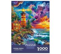 Faro en el mar Rompecabezas 1000 Piezas,Puzzle Difícil para La Familia - Tiempo De Calidad Y Diversión 52x38cm/1000pcs