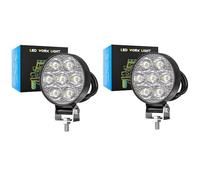 Faro Faros 4/2 Piezas 12-24V 7LED Luz De Trabajo LED Cuadrada Pequeña Faros Auxiliares Modificados Todo Terreno Focos Lámpara Punto Inundación Para Camión SUV(Round 2 Piece)