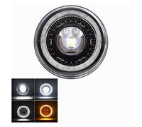 Faro Faros Led 7 "para Coche Y Motocicleta H4 Para Land Para Rover Para Defender 90 110 1995 1997 Luz Giro DRL Halo Ámbar(1Piece Sliver)