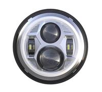Faro Faros Para Jeep Para Wrangler TJ LJ JK 1976-2016 Motocicleta Todoterreno Led Redondo 7 Pulgadas Luz Haz Alto/bajo Anillo Halo Señal Giro Ámbar(Plata)