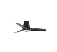 Faro Hey Tube Ventilador de techo pequeño de 3 aspas, color negro mate, con luz, 2700-4000-6000 K