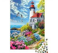 Faro jardín Escena 1000 Piezas Stock De Cartas Premium Paquete De Rompecabezas Entusiastas De Jigsaw Senior Difícil Desafío Decoración De Paredes Paquete De Valor 52x38cm/1000pcs